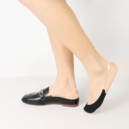 Image of Toe Socks for Mules, Half Socks No Show Toe Toppers Covers for Women, Invisible Footies for Flat Clogs 4 /6 /8 pairs