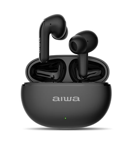 AIWA, Fone de ouvido EB-01-B, Bluetooth, c/cancelamento de ruído, 25 horas de bateria, carregamento rápido, IPX5, sem fio