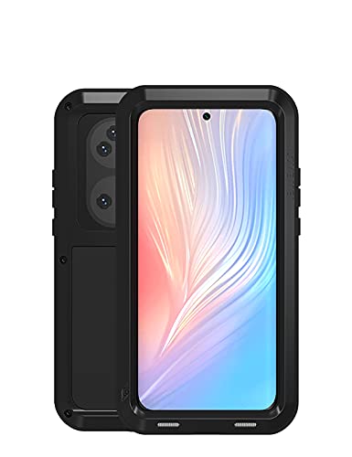 Tutto Il Corpo Custodia per Huawei-P50-Pro Case, Love Mei Antiurto All'aperto Ibrido Metallo Antipolvere Cover SENZA Vetro proteggi schermo, Supporta la Ricarica Wireless(Nero)
