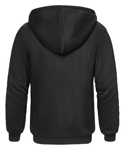 Image of SCODI Hoodies for Men Heavyweight Fleece Sweatshirt - Full Zip Up Thick Sherpa Lined Hooded Sweatshirts