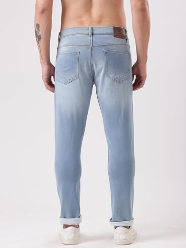 Image of TURMS Men's Cool Tech Jeans All Degree Anti Odor UV Protectant Travel Edition Mid Rise Denim Pants | Stretchable Comfort Cotton Rich