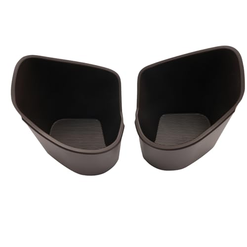 Image of CDEFG 2PCS for 2021-2025 2026 Toyota Sienna Rear Seat Door Side TPE Cup Holder Insert Pocket Center Console Organizer Storage Box Accessories Brown