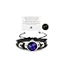 Aktully Aquarius Zodiac Signs Spirit Bracelet, Adjustable 12 Constellation Bracelet, Multilayer Black Leather Bracelets, Birthday Jewelry Gifts for Women Men
