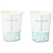 Juvale Baptism Decorations Tableware Set - 144-Piece, Blue & White, Serves 24 Guests - Disposable Paper Plates, Cups, Napkins & Cutlery - Baby Boy Baptism, Christening & First Communion Party Supplies