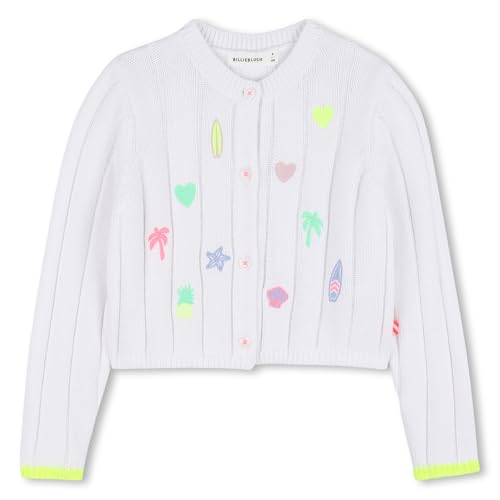 Billieblush Strickjacke für Mädchen, Weiß, 8 Jahre
