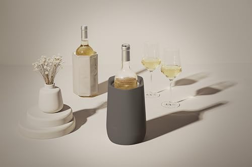 Vacu Vin Hexo Raffreddatore Di Vino - Riutilizzabile, 2 In 1 Per Bottiglie Di Vino - Grafite - Supporto Per Bottiglie Di Dimensioni Standard - 6