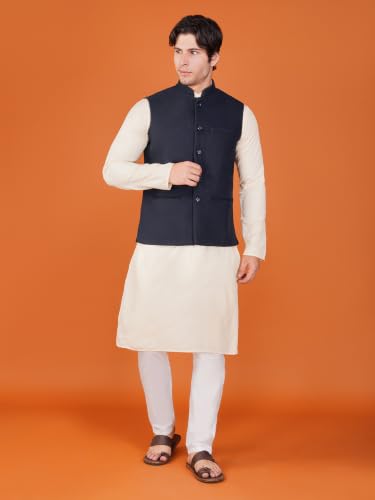 Image of Vastraa Fusion Men's Pure Wool Export-Quality Indian Traditional Nehru Jacket /Woolen Jacket For Men