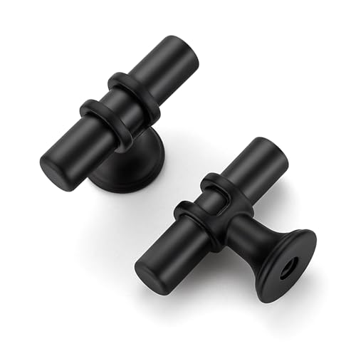 HOME EDIT 5 Pack Matte Black Cabinet Knobs 2 Inch - Black Drawer Knobs Single Hole Black 3T Bar Hardware Drawer Pulls for Kitchen Cabinets and Dressers by HOME EDIT - Used condition - US$13.87