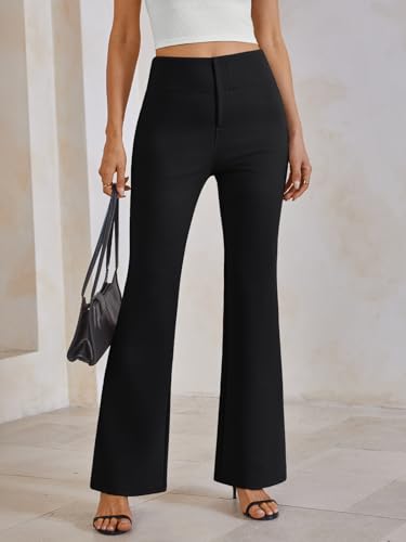 LILLUSORY Women Dress Pants Business Casual Stretchy Work Trousers with Pockets Dressy Fall Slacks Bootcut Flare Legging4