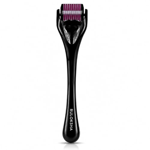 Image of Derma Roller 0.5mm for Hair & Beard Growth - 540 Titanium Micro Needles for Hair Regrowth, Beard Growth, Acne Scar Reduction & Skin Rejuvenation - Safe for Men & Women (Black)