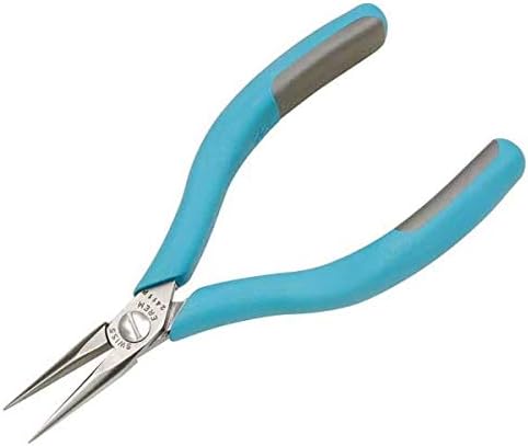ESD Needle Nose Plier, 5-3/4 in, Smooth, Tip Width: 3/64 in