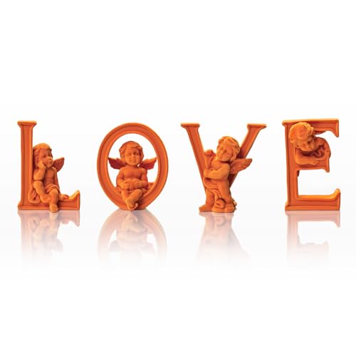 FOLKOR LIFE Cherub Angels Velvet Flocked Sculpture Anniversary, Weddin