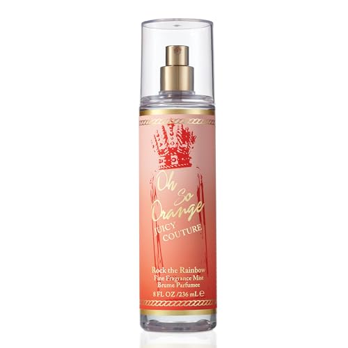 Juicy Couture - Rock the Rainbow, Oh So Orange Fine Fragrance Mist, Fragancia Afrutada-Floral con Kumquat, Mandarina, Sorbete de Bayas Rojas, Sándalo y Almizcle, para Mujeres, 236 ml