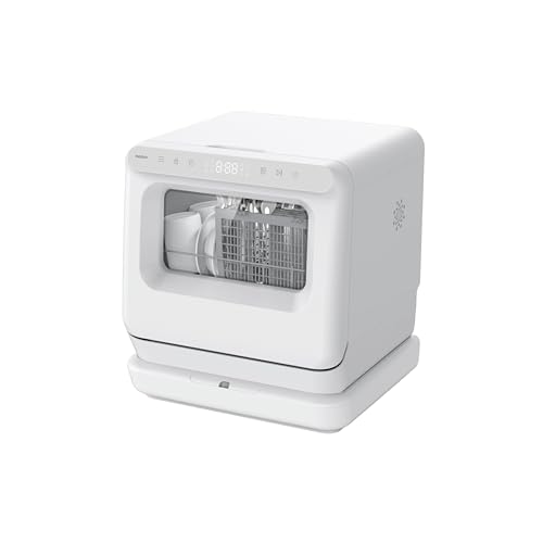 MEDION Mini Geschirrspüler DWT30, 3 Maßgedecke, Tischgeschirrspüler, funktioniert mit/ohne Wasseranschluss, 6 Programme, UV-Licht, Lüfter-Trocknung, Touch-Display, freistehend, MD370022