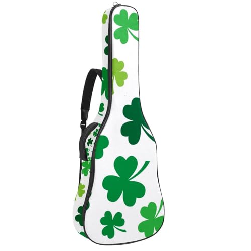 Housse de guitare acoustique 109 cm en tissu Oxford avec motif trèfle et poches