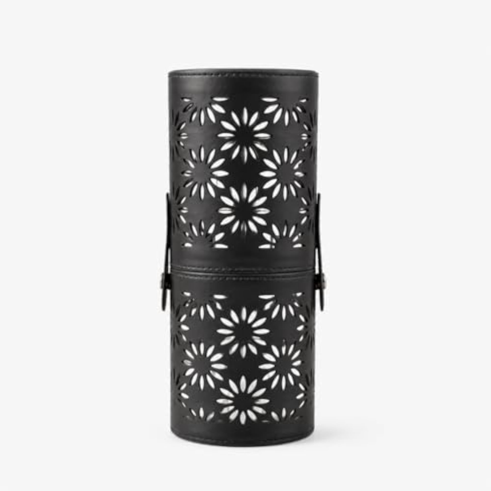 Women's Floral Cutout PU Leather Makeup Brush Holder