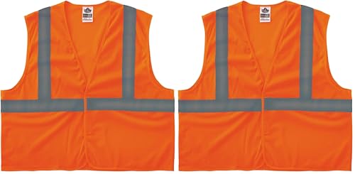 Image of Ergodyne GloWear Reflective Safety Vest, Yellow, Orange, Mesh, Adults, Unisex, Hi-Visibility Safety Vest, Vest