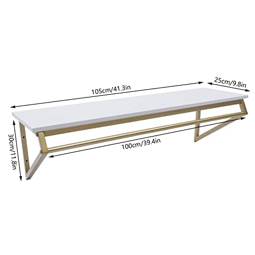 Perchero de pared con estante superior y barra desmontable resistente 2