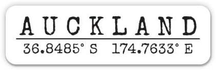 Auckland New Zealand - City Coordinates Travel Luggage Vinyl Sticker Decal (7 Wide)