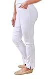 Tribal Women's Pull on Ankle Pants with Flatten It Tummy Control, White, 8