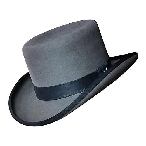 Felt Cow Hat Fashion Symmetric Top Women Men Unisex Steam Punk (1_Grey,One Size)