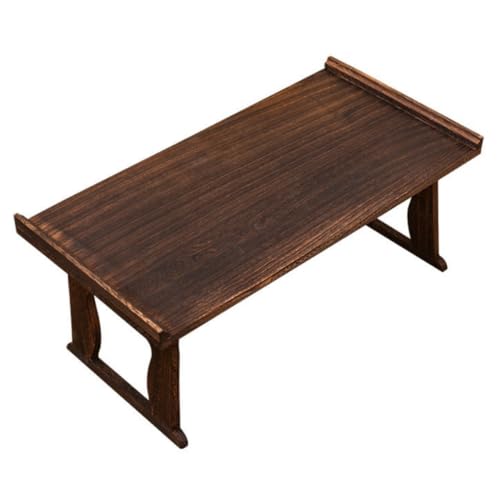 Kirnuo ティーテーブル、折りたたみ式、お供え机、仏前机、供物台、ローテーブル、無垢材、コンパクト 省スペース 居間 寝室 和室 オフィス 寺院用 組み立て簡単 伝統工芸 すっきりデザイン (80×40×38cm)