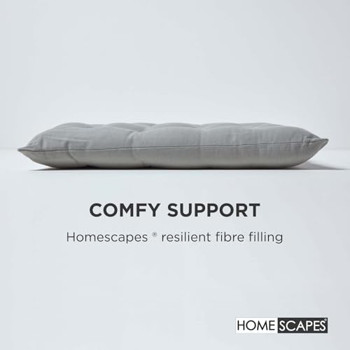 HOMESCAPES Grey Seat Pads for Dining Chair, Set of 4 100% Cotton Chair Pads with Straps, 40x40 cm - Cosy Home Interiors HOMESCAPES Grey Seat Pads for Dining Chair, Set of 4 100% Cotton Chair Pads with Straps, 40x40 cm - Image 4