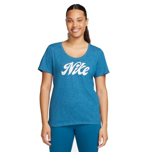Nike Dri-fit Script T-Shirt Femme idéal pour vos séances de running et yoga