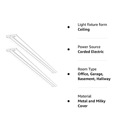 110W 8Ft Led Shop Lights Ultra Slim Led Wraparound, 12600Lm 5000K Led Strip Lights, 8 Foot Flush Mount Warehouse Garage Office Ceiling Light Fixture, Fluorescent Tube Replacement, Etl, 2 Pack #TOP7
