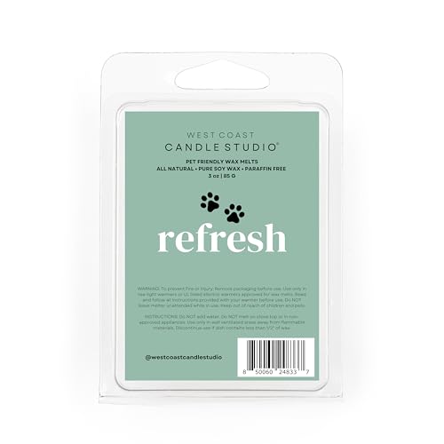 Image of Pet Safe Wax Melts for Dogs | Non Toxic Soy Wax Melts | Natural, Paraffin-Free, Clean Burning | Odor Eliminating Wax Cubes | Refresh
