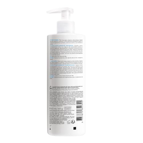 La Roche Posay Leche Hidratante con Urea 10%, Triple Acción Calmante, Anti-picor y Anti-reaparición durante 48 Horas, Apta para Pieles Muy Secas, Ásperas y Escamosas, Lipikar, 400 ml - imagen 2