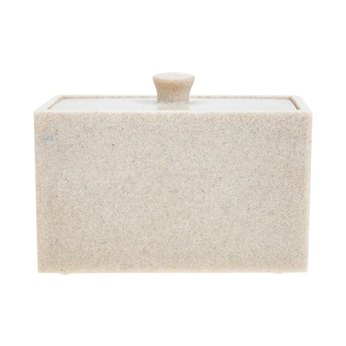 Organisateur de salle de bain en résine beige pour vos cotons-tiges