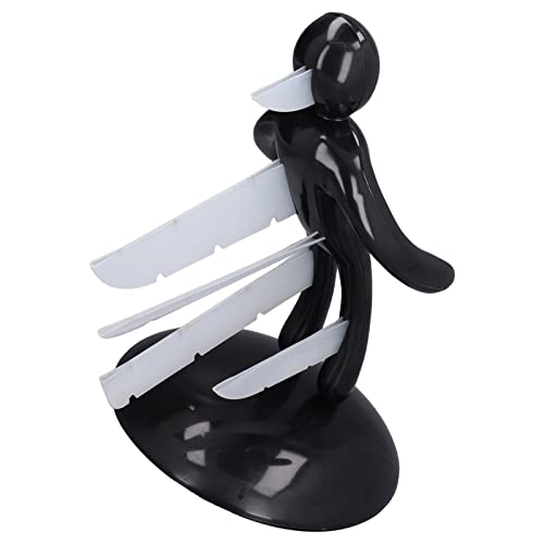Akozon Humanoid Knife Block Holder, Black Human Body Plastic Hollow Stab For Kitchen Multifunctional Storage Tool Stabbed Man #TOP4