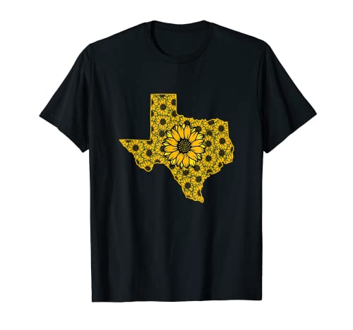 Texas TX Sol Verano Girasol Flor Arte Floral Naturaleza Diversión Camiseta