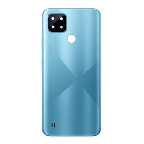 Image of Compatible with Realme C21y (RMX3261, RMX3263) Replacement Full Body, Back Panel with Side Frame, Cmera Glass, On Off Volume Button- Blue
