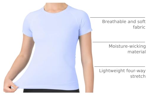 Image of MathCat Seamless Workout Tops for Women Short Sleeve Yoga Running Shirts,Breathable Athletic Compression Shirt Women XS-XL