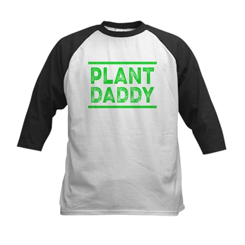 CafePress Plant Daddy Vegan Vegetarian Vegan Baseball Jersey Kids Cotton Baseball Jersey, 3/4 Raglan Sleeve Shirt Black/White
