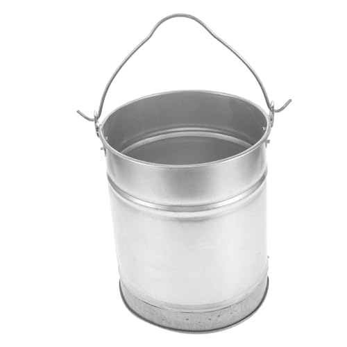 Levemolo Thickened Iron Bucket Small Galvanized Bucket Camping Water Metal Wash Portable Water Container