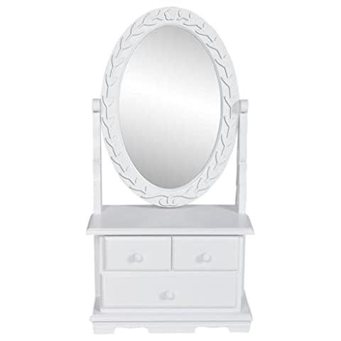 vidaXL Vintage Chic Vanity Table with Mirror Cover
