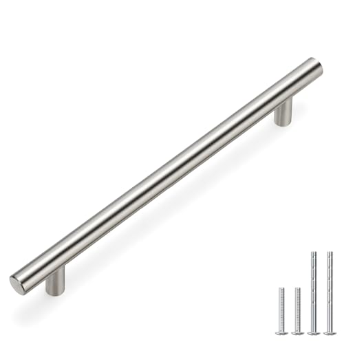 Image of homdiy 7-1 /2in Cabinet Pulls Brushed Nickel Cabinet Door Handles 25Pack - HD201SN Cabinet Handles Stainless Steel Modern Drawer Pulls for Dresser Drawer Pulls