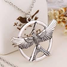Hunger Games like Necklace, Mockingjay Wings open & flying, Pendant Silver necklace, 1.5''2