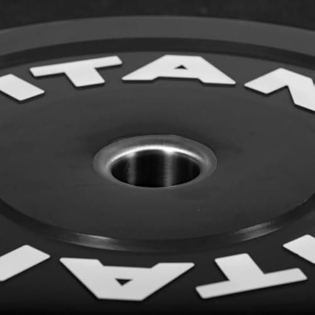 Titan Fitness 10 LB Pair Economy Series Black Olympic Bumper Plates, Durable Rubber Exterior with Steel Core, Weightlifting and Strength Training Weight Plate