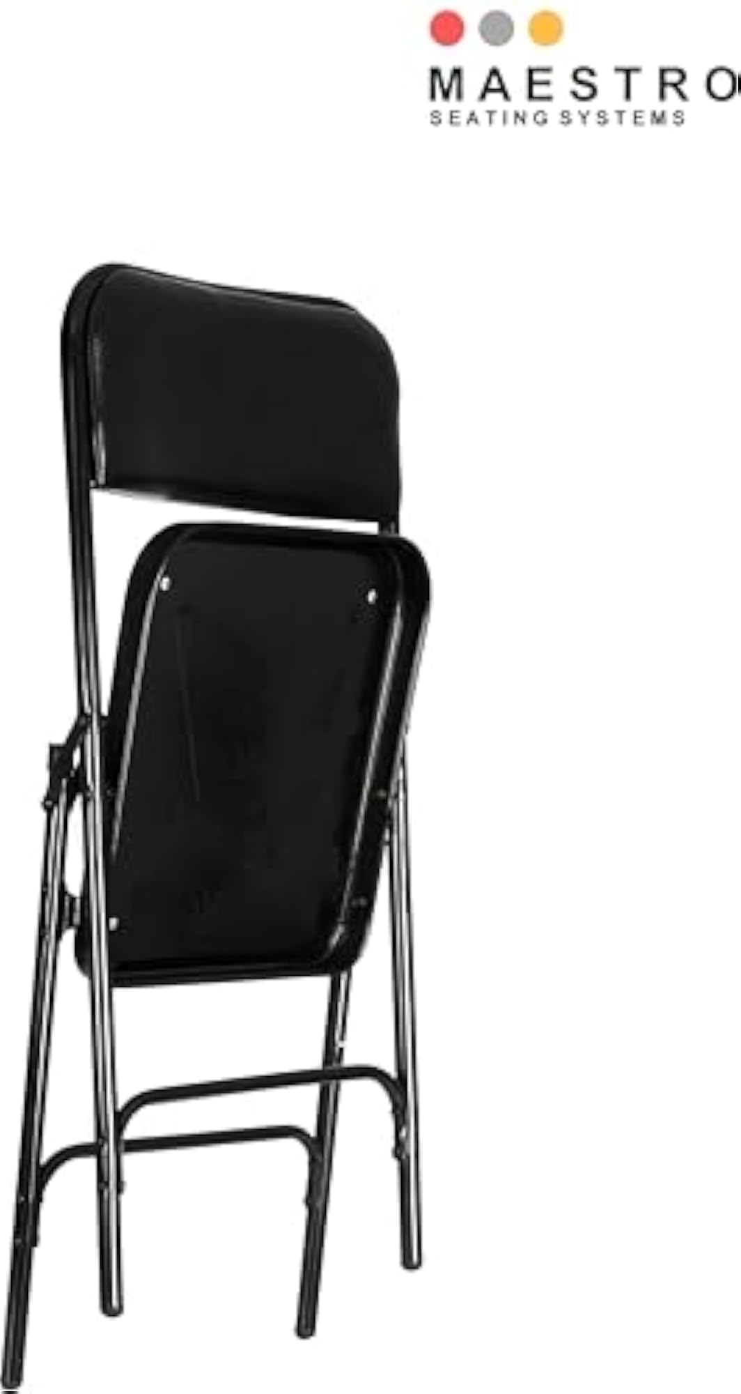 Foldable Iron Chair with Leather Cushion Seat, Stylish and Sturdy