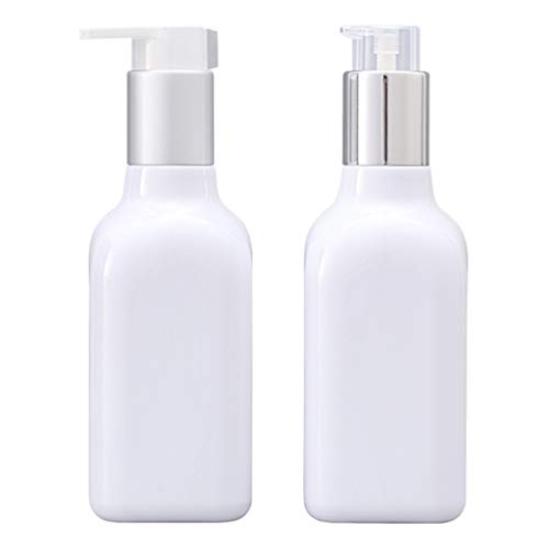 Preisvergleich Produktbild Cabilock 2 Stück Schaumstoffspenderflaschen Nachfüllbare Leere Pumpflaschen für Flüssigseife für Shampoo-Lotionen für Bad Und Küche 200 Ml Langer Monat Und Flacher Mund Silber