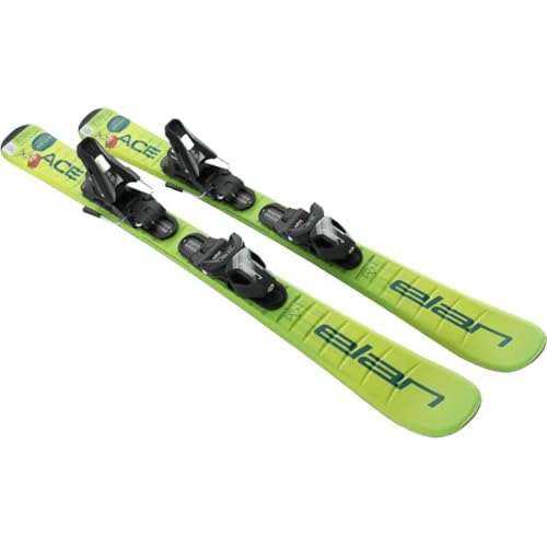 ELAN 110cm Kids jr skis Jett Ace Uflex with EL 4.5 GW Size Adjustable Bindings on Track on skis Pair