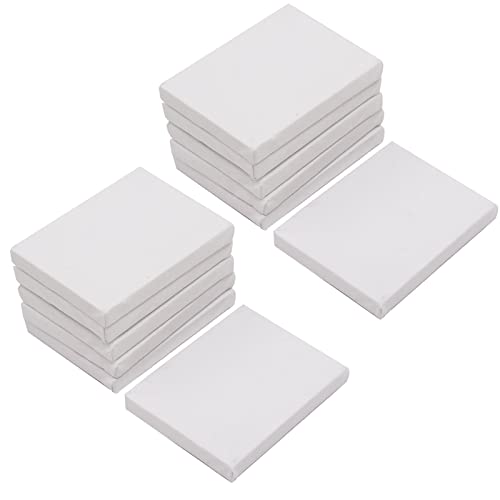 SL crafts Mini Stretched Canvas 3.5x2.75 Inch Small Blank Canvas Pack of 12