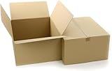 WePack 25 Stück Faltkarton 350x300x100 mm Außenmaß Versandkarton E-commerce Karton 1-Wellig 400G Braun Kartonage Verpackung Postkarton Versandschachtel Paket Päckchen