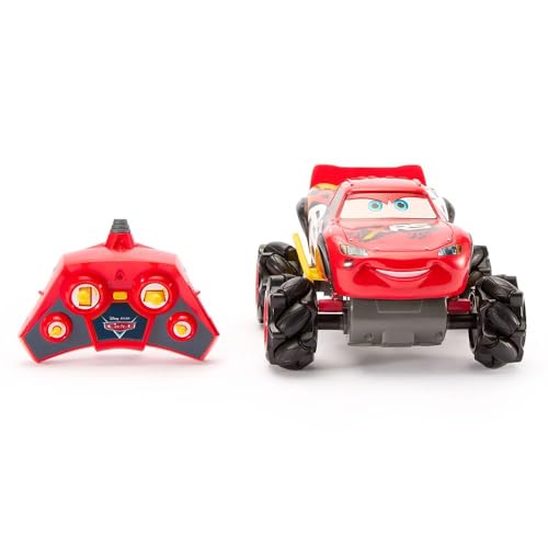 Disney Store Official Lightning McQueen Light-Up Remote Control Car - Lightning McQueen RC Car with Monster Truck Wheels, 2.4GHz Radio Controlled RC Toy with 360° Spin & Light-Up Smoke Effect
