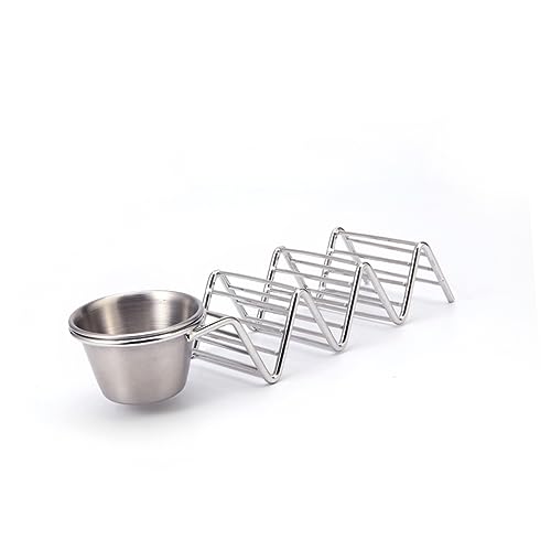 FUNOMOCYA 304 Taco Rack Taco Holder Comal for Tortillas Taco Stand up Holders Taco Shell Stand Holders Taco Tray Holder Mexican Food Taco Stand Rack Taco Shell Tray Mexican Pancake Rack