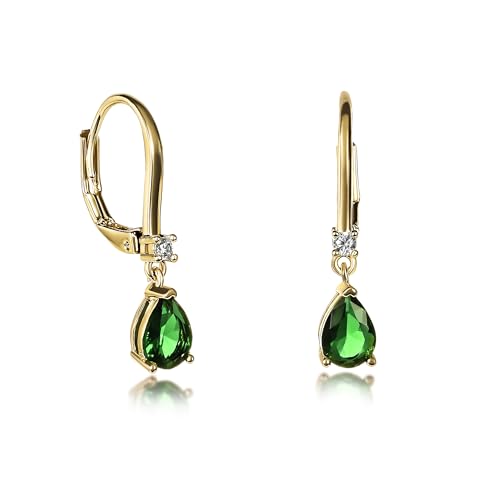 Zavana Pequeñas Pendientes Colgantes para Mujer y Joven Chica, Pendientes de Mujer en Gota Color Plata u Oro, Pendientes con Piedras de Colores o Piedras Blancas, talla única, Latón, Sin piedra